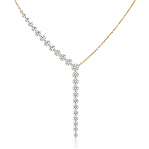 Graduated Floating Lab Diamond Lariat Necklace
