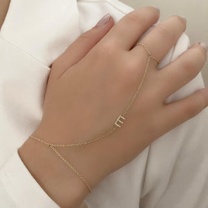 Pave Initial Diamond Hand Chain