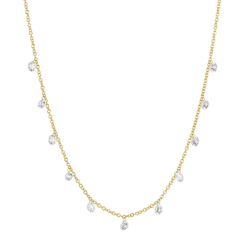Dangling Floating Lab Diamond Necklace