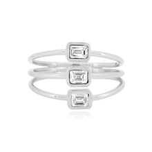 Load image into Gallery viewer, Three Row Emerald Cut Diamond Ring

