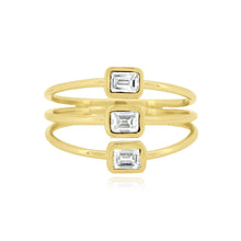 Load image into Gallery viewer, Three Row Emerald Cut Diamond Ring
