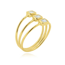 Load image into Gallery viewer, Three Row Emerald Cut Diamond Ring
