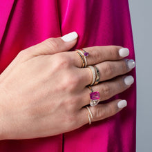 Load image into Gallery viewer, Thick Half Gold Half Pave Cutout Ring
