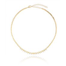 Load image into Gallery viewer, Spike Golden Tennis Necklace
