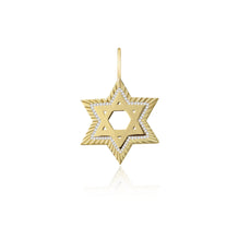 Load image into Gallery viewer, Fluted Pave Outline Star of David Charm
