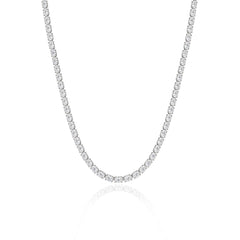 East to West Oval Lab Diamond Tennis Necklace