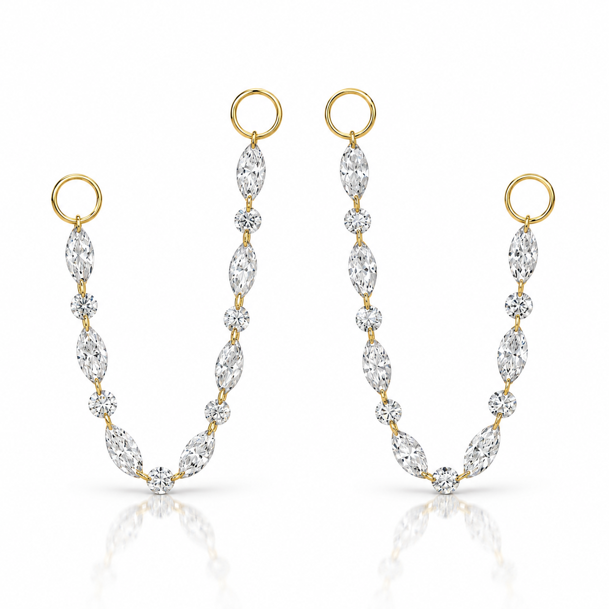Floating Lab Diamonds Chain Earring Charm