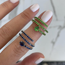 Load image into Gallery viewer, Solitaire Gemstone Pave Swirl Ring
