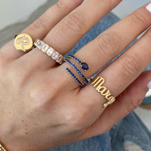 Load image into Gallery viewer, Solitaire Gemstone Pave Swirl Ring

