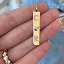 Load image into Gallery viewer, Heart Diamond Plate Personalized Charm
