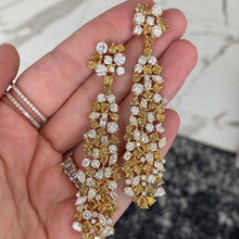 Load image into Gallery viewer, Statement Multi Shape Yellow and White Diamond Earrings
