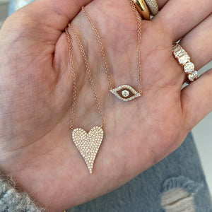 Pave and Gold Evil Eye Necklace