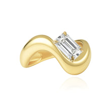 Load image into Gallery viewer, Stackable Dome Solitaire Diamond Wave Ring
