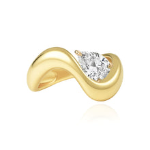 Load image into Gallery viewer, Stackable Dome Solitaire Diamond Wave Ring
