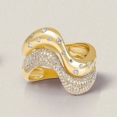Stackable Dome Pave Wave Ring