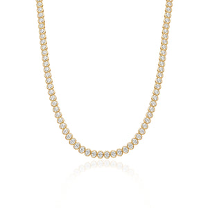 Oval Cut Lab Bezel Diamond Tennis Necklace