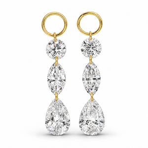 Multi shape Floating Lab Diamonds Earring Charm
