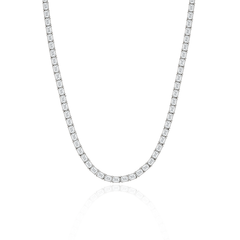 East to West Emerald Cut Lab Diamond Tennis Necklace