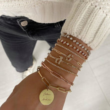 Load image into Gallery viewer, Pave Gothic Initial  Medium Paperclip Bracelet
