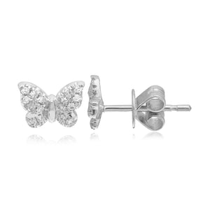 Small Pave Butterfly Stud