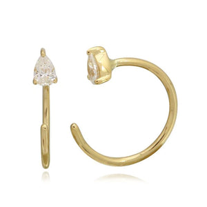 Pear Diamond Threader Earring