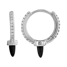 Load image into Gallery viewer, Pave Spike Stone Huggie
