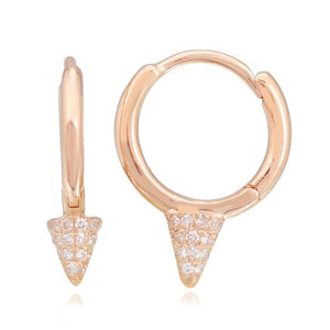 Pave Spike Gold Huggie