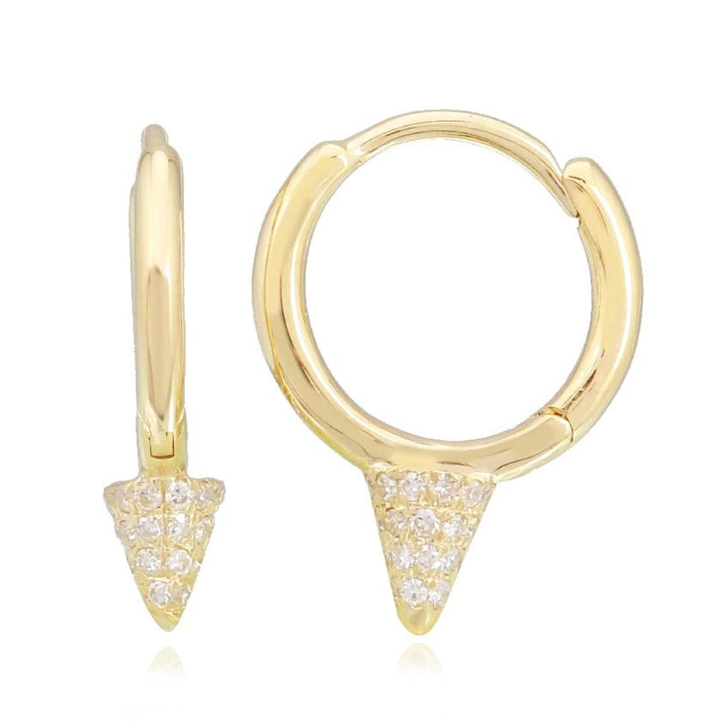 Pave Spike Gold Huggie