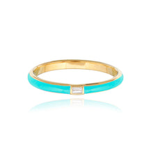 Load image into Gallery viewer, Enamel Bezel Baguette Ring
