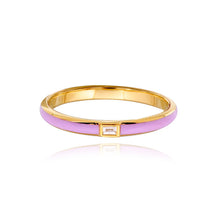 Load image into Gallery viewer, Enamel Bezel Baguette Ring
