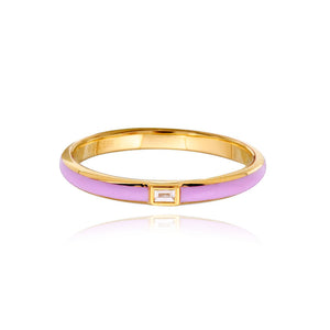 Enamel Bezel Baguette Ring