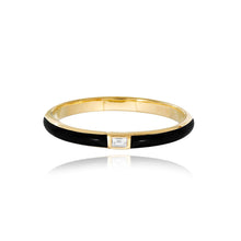 Load image into Gallery viewer, Enamel Bezel Baguette Ring
