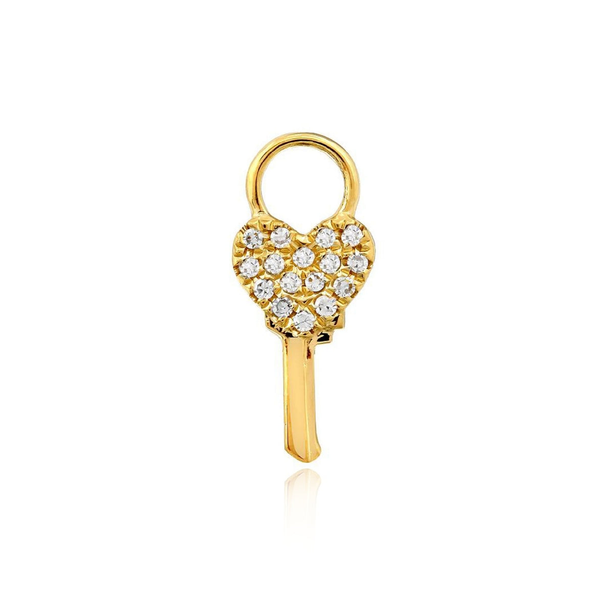 Buy Heart Key Huggie Charm - Alev Jewelry