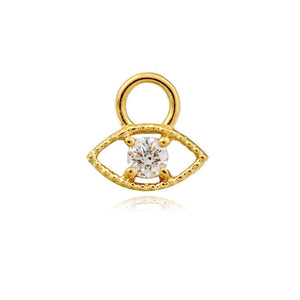 Gold Border Evil Eye Huggie Charm