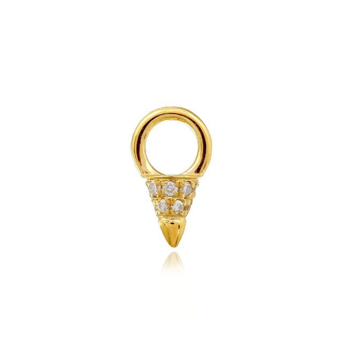 Pave Spike Charm Huggie