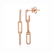 Load image into Gallery viewer, Drop Diamond Paperclip Earrings

