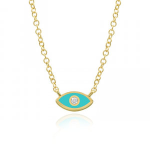 Enamel Evil Eye Necklace