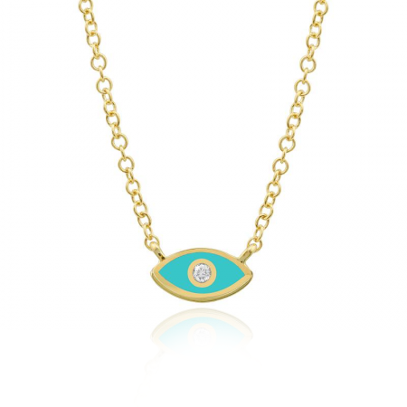 Enamel Evil Eye Necklace