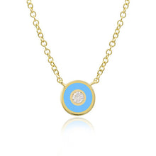 Load image into Gallery viewer, Enamel Diamond Disc Necklace

