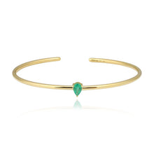 Load image into Gallery viewer, Solitaire Emerald Cuff Bangle
