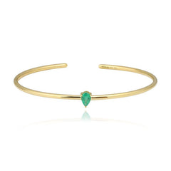 Solitaire Emerald Cuff Bangle