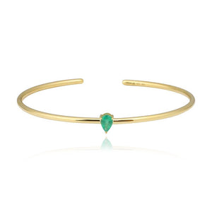 Solitaire Emerald Cuff Bangle
