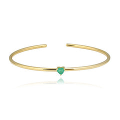 Solitaire Emerald Cuff Bangle