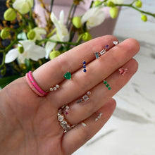 Load image into Gallery viewer, Three Gemstones Bar Stud
