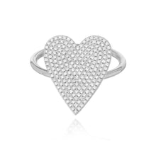 Load image into Gallery viewer, Large Diamond Heart Ring
