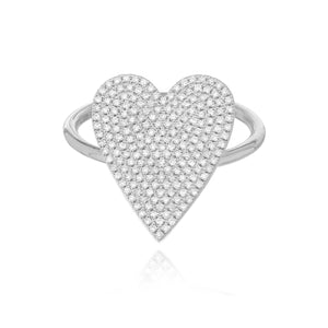 Large Diamond Heart Ring
