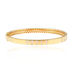Spaced Baguette Diamond Bangle