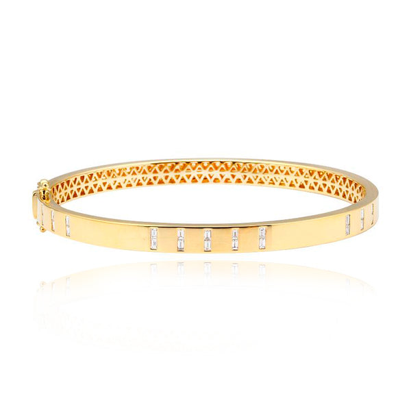 Spaced Baguette Diamond Bangle