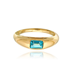 Emerald Cut Stone Dome Ring