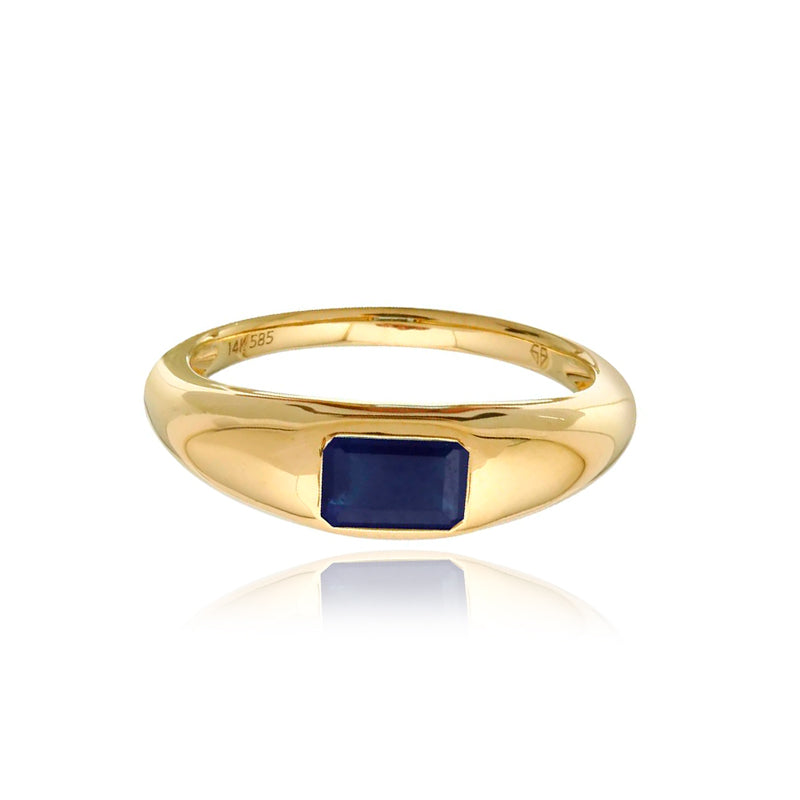 Emerald Cut Stone Dome Ring